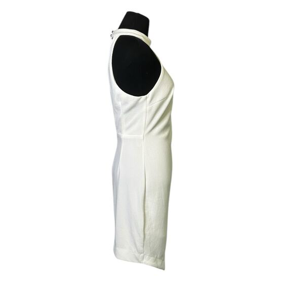 Aakaa white asymmetrical sleeveless halter party body con dress size Medium - Picture 7 of 15